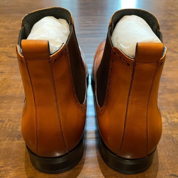 BRAND NEW MENS STYLISH BROWN FALL CHELSEA BOOTS NWT - Picture 7 of 7